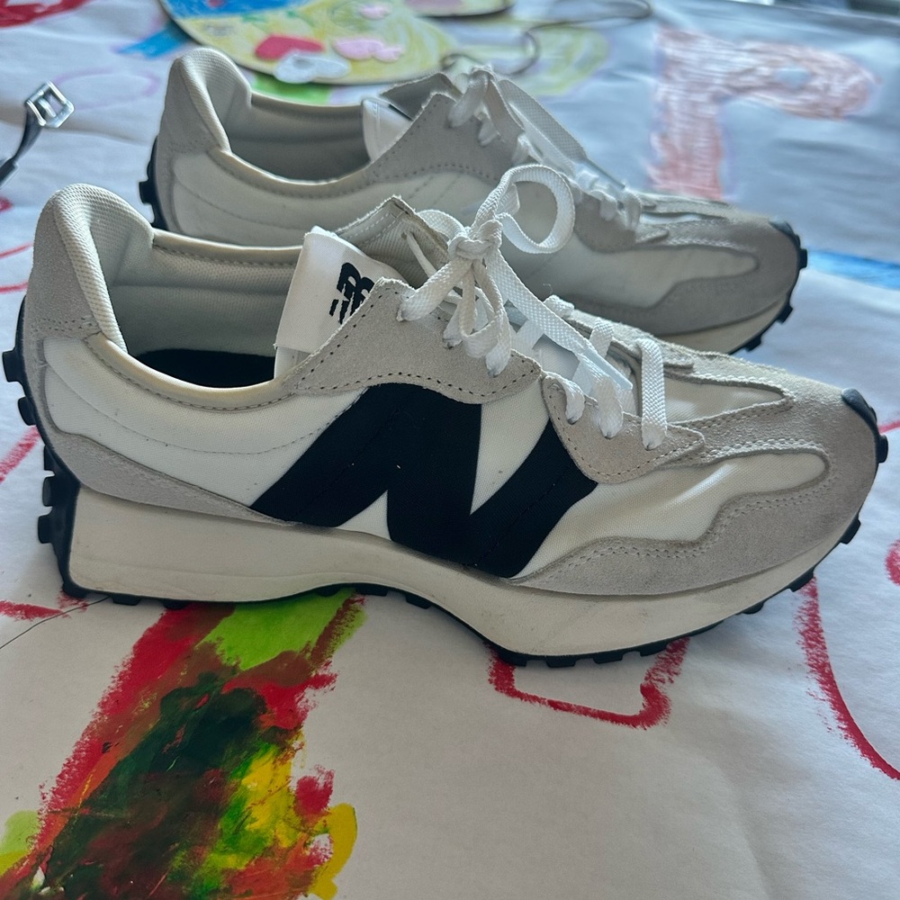 New Balance White and Black Athletic Shoes